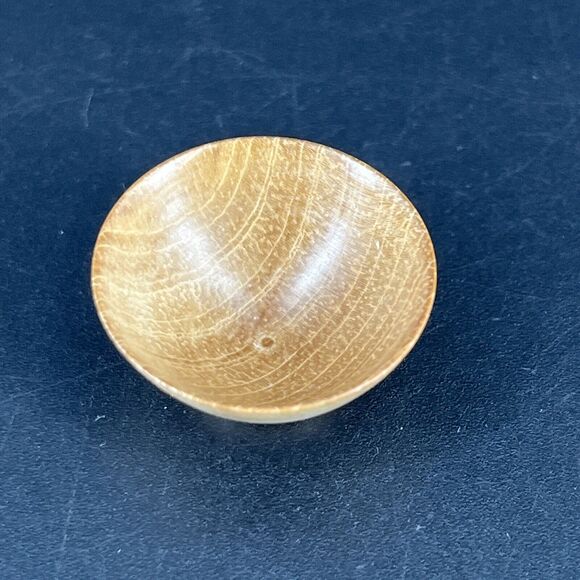 Dollhouse Miniature Artist M Hunt Black Maire Wood Bowl New Zealand Signed - Picture 2 of 7